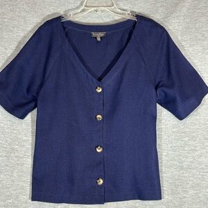 LUXOLOGY Linen Oversized Relaxed Fit Denim-Look Shirt/Jacket Wood-Look Buttons